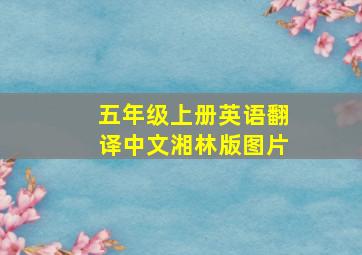 五年级上册英语翻译中文湘林版图片