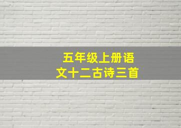 五年级上册语文十二古诗三首