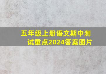 五年级上册语文期中测试重点2024答案图片