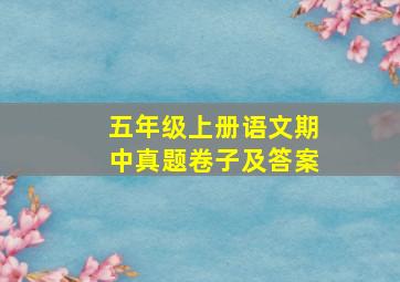 五年级上册语文期中真题卷子及答案