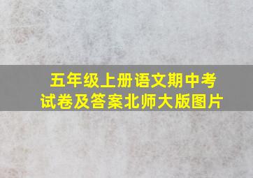 五年级上册语文期中考试卷及答案北师大版图片