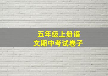 五年级上册语文期中考试卷子