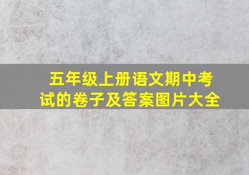 五年级上册语文期中考试的卷子及答案图片大全