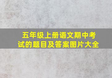 五年级上册语文期中考试的题目及答案图片大全