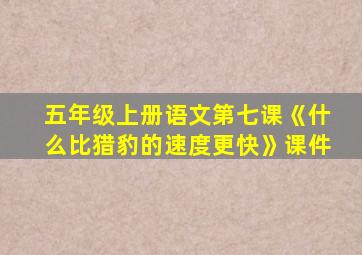 五年级上册语文第七课《什么比猎豹的速度更快》课件