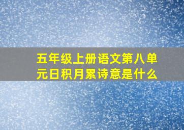 五年级上册语文第八单元日积月累诗意是什么