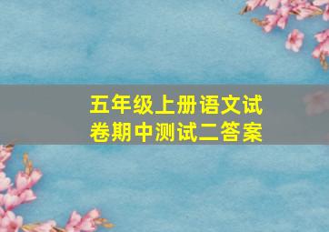 五年级上册语文试卷期中测试二答案