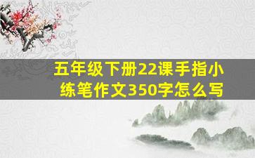 五年级下册22课手指小练笔作文350字怎么写