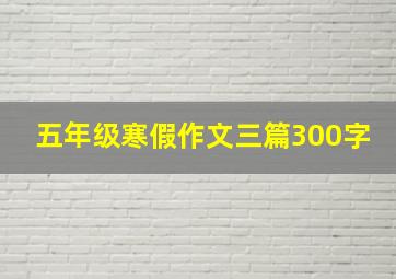 五年级寒假作文三篇300字