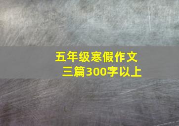 五年级寒假作文三篇300字以上