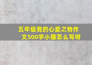 五年级我的心爱之物作文500字小猫怎么写呀