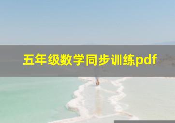 五年级数学同步训练pdf