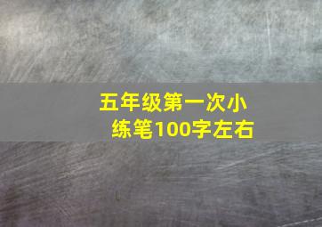 五年级第一次小练笔100字左右