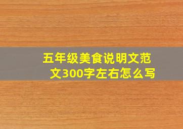 五年级美食说明文范文300字左右怎么写