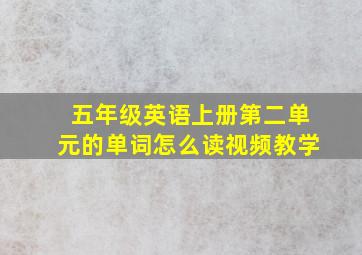 五年级英语上册第二单元的单词怎么读视频教学