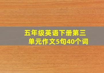 五年级英语下册第三单元作文5句40个词