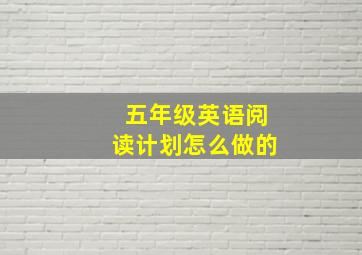 五年级英语阅读计划怎么做的