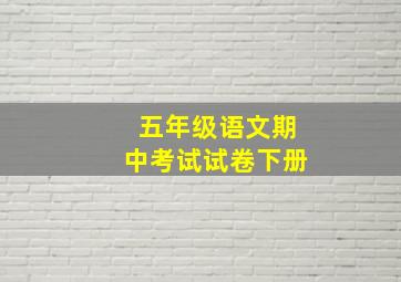 五年级语文期中考试试卷下册