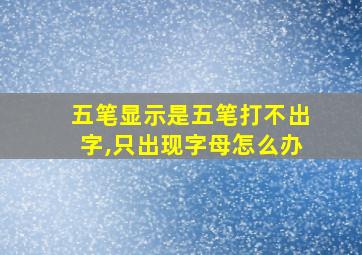 五笔显示是五笔打不出字,只出现字母怎么办