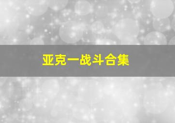 亚克一战斗合集