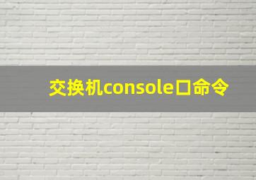 交换机console口命令