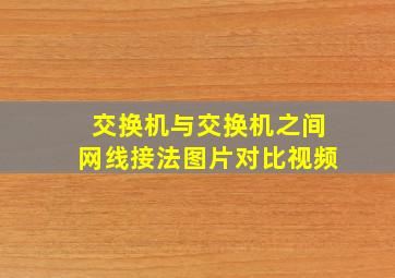 交换机与交换机之间网线接法图片对比视频