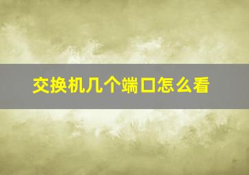 交换机几个端口怎么看