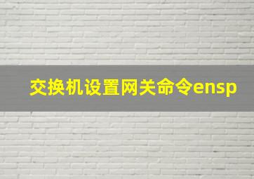 交换机设置网关命令ensp