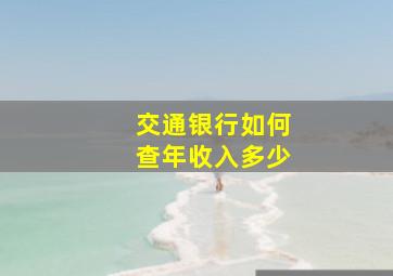 交通银行如何查年收入多少