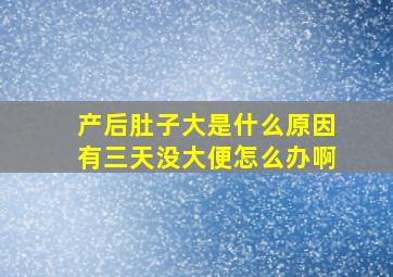 产后肚子大是什么原因有三天没大便怎么办啊