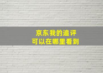 京东我的追评可以在哪里看到