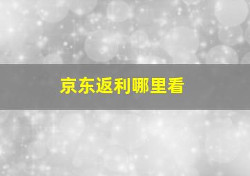 京东返利哪里看