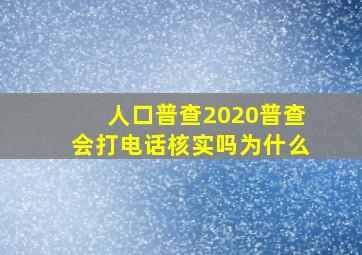 人口普查2020普查会打电话核实吗为什么