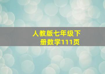 人教版七年级下册数学111页