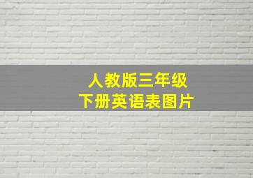 人教版三年级下册英语表图片