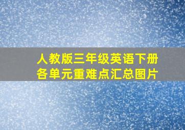 人教版三年级英语下册各单元重难点汇总图片