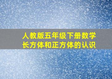 人教版五年级下册数学长方体和正方体的认识