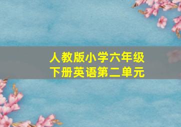 人教版小学六年级下册英语第二单元