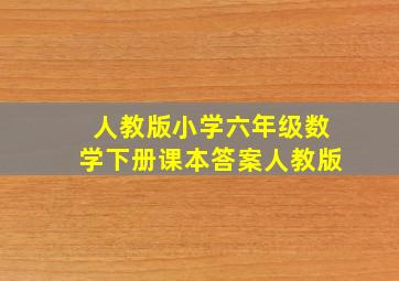 人教版小学六年级数学下册课本答案人教版