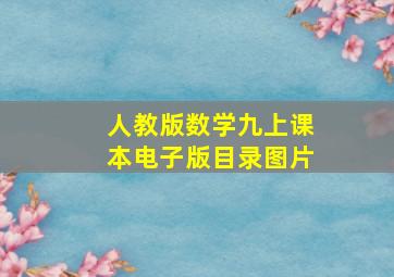 人教版数学九上课本电子版目录图片