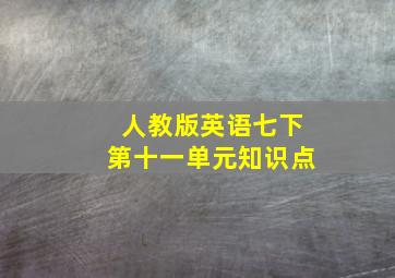 人教版英语七下第十一单元知识点