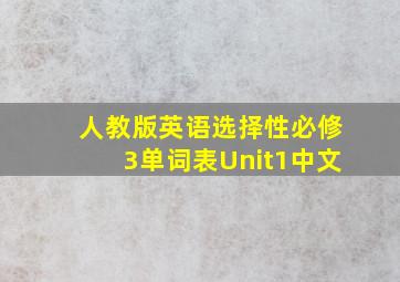 人教版英语选择性必修3单词表Unit1中文