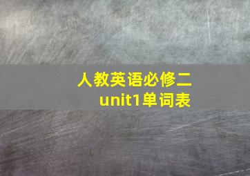 人教英语必修二unit1单词表