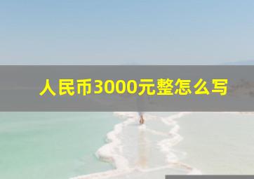 人民币3000元整怎么写