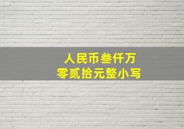 人民币叁仟万零贰拾元整小写