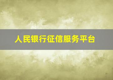 人民银行征信服务平台