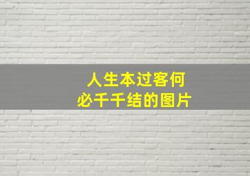 人生本过客何必千千结的图片