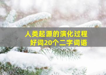 人类起源的演化过程好词20个二字词语