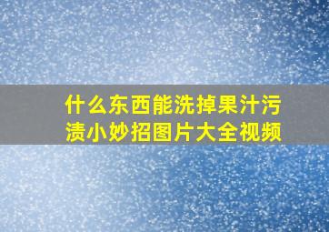 什么东西能洗掉果汁污渍小妙招图片大全视频