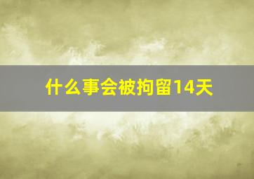 什么事会被拘留14天